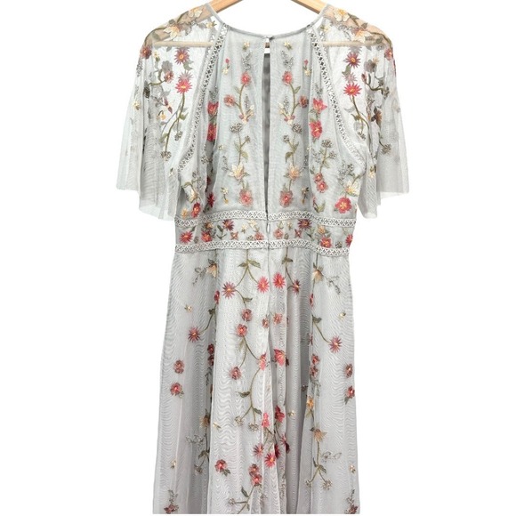 ASOS Design Bridesmaid Floral Embroidered Maxi Dress with Embellishment Size 10 - Picture 10 of 12